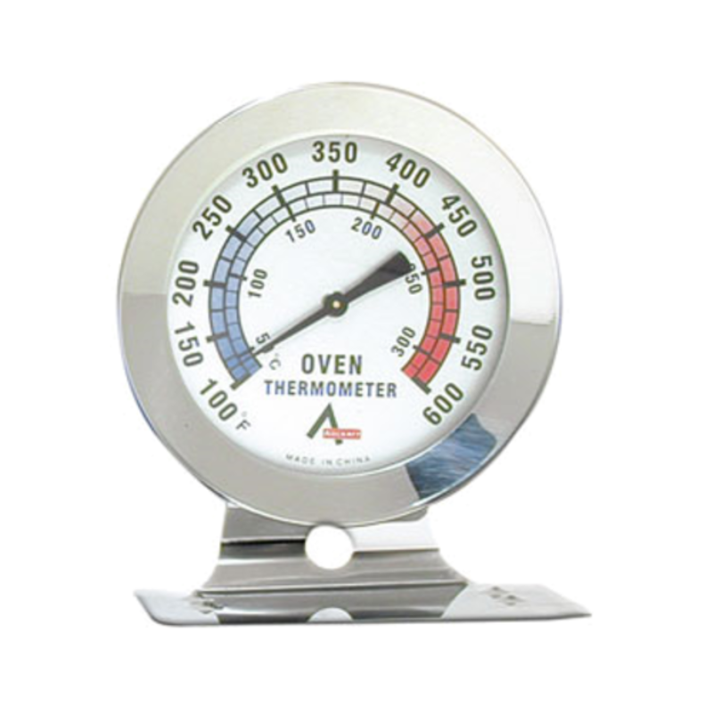 Adcraft OT-3 oven thermometer with 3-inch diameter dial oven temperature gauge, stainless steel, 100-600°F range