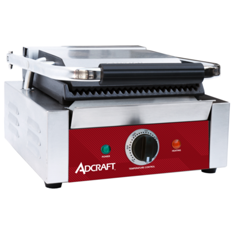 Adcraft SG811BS 8.6" x 9.2" Single Grooved Sandwich Grill for Commercial Sandwich Grill Use