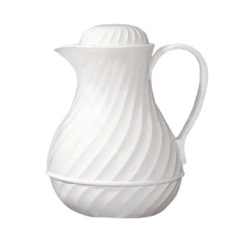 Adcraft SP-20WH 20 oz Insulated Beverage Server In White Swirl Design For Hot Drinks