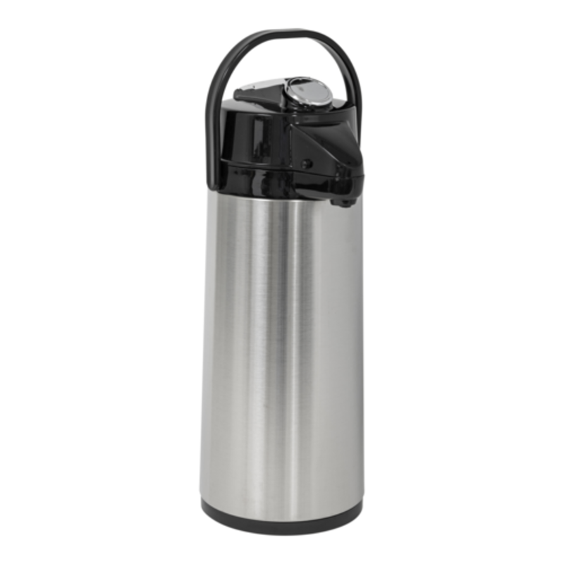 Stainless Steel Lever Pump Airpot Designed For Fast Self-Serve Beverage Service In Cafés And Offices.