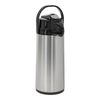 Stainless Steel Airpot With Lever Pump For Self-Serve Beverage Service In Cafés And Offices.