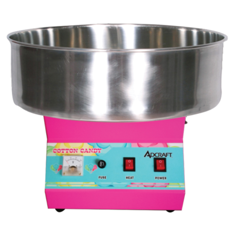 Alt Tag: Admiral Craft COTND-21 cotton candy machine with 21-inch stainless steel bowl and 1080W countertop unit
