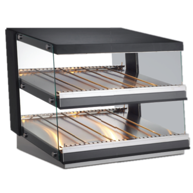 Admiral Craft HFD-85 Countertop Hot Food Display Case With Clear Panels And Two Shelves