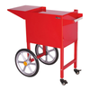 Red Popcorn Machine Cart Stand With Side Shelf And Wheels For Easy Mobility