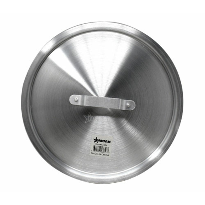 Alt Tag: Omcan 43356 Aluminum Lid for 8.5 qt Sauce Pan stainless steel cookware pot lid with handle, durable heat-retaining cover