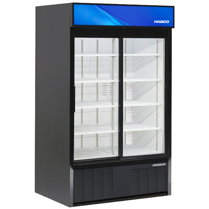 HABCO ESM42HC 47.5" Two-Section Double Sliding Door Refrigerated Merchandiser