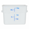 Omcan 80201 Professional 2 Liter Polypropylene Clear Commercial Food Storage Container with Measurement Markings