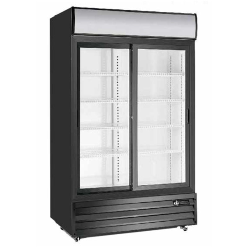 EFI C2S-45GD 44.5" Two-Section Glass Door Refrigerator Merchandiser For Commercial Use