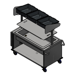 Winholt SS-BC-2748H29-INSULIB-FS18-TOS 72.5" Mobile Grab & Go Merchandiser Cart