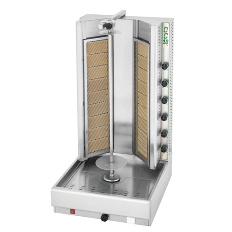 Visvardis DG18V Vertical Gas Gyro Broiler Featuring A Robust Stainless Steel Design And High-Capacity Roasting System