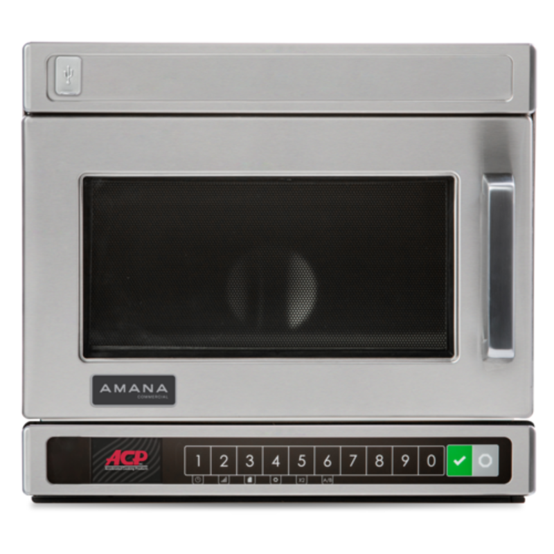 Amana HDC18Y2 Commercial Countertop Microwave With Stainless Steel Finish And Digital Control Panel