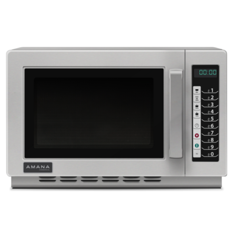 Amana RCS10TS Commercial Microwave Oven 1.2 cu. ft. 1000W for Reliable Heating in Foodservice Settings