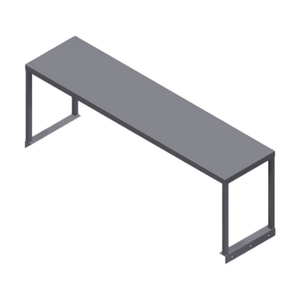 Winholt SSTMS-1548 48"W x 15"D Stainless Steel Table-Mounted Single Overshelf