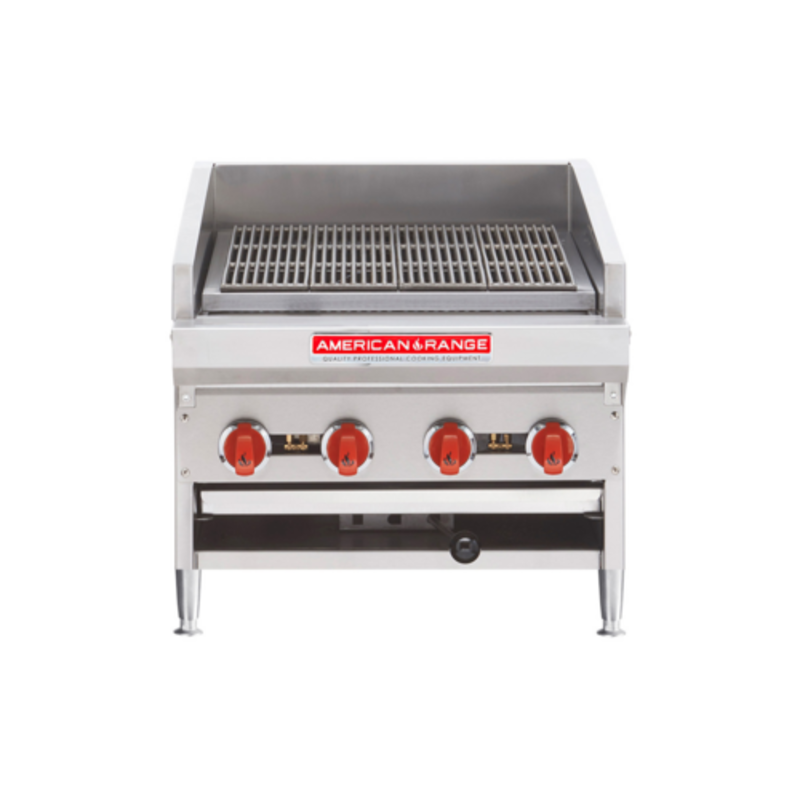 American Range ADJ-24 24-Inch Countertop Gas Charbroiler With Stainless Steel Exterior