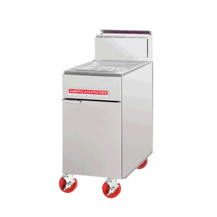 American Range AF-DS Fryer Dump Station for 35-65 lbs Fryers stainless steel dump station on casters for draining and holding fried food