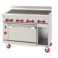 Alt Tag: American Range AR-3RB 36" Heavy-Duty Gas Restaurant Radiant Broiler Range stainless steel 36-inch commercial gas range with radiant broiler and oven