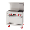 36 Inch Gas Restaurant Range With Stainless Steel Finish And Convenient Storage Base