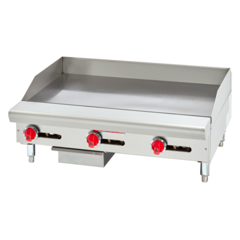 American Range ARSTG-48 48-Inch Thermostatic Countertop Gas Griddle With Polished Steel Plate