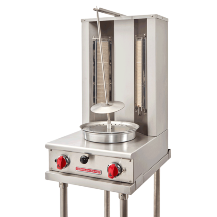 American Range AVB-2 65 lbs capacité Gyroscope vertical au gaz Gril de broiler vertical en acier inoxydable pour gyros et shawarma