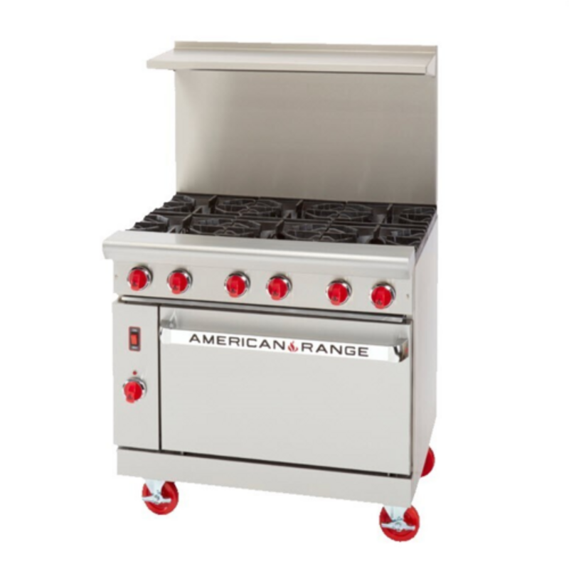 American Range ARGF-24G-2B-C 36 Inch Gas Restaurant Range With Griddle For Commercial Kitchens