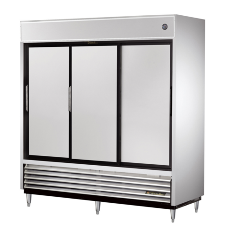 Three Door Reach-In Commercial Refrigerator with Solid Doors for Efficient Cold Storage in Commercial Kitchens