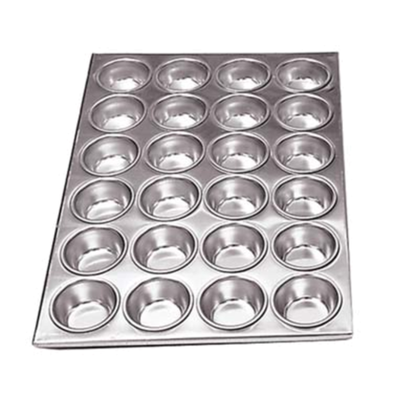 Commercial Aluminum Muffin Pan 20-1/2" x 14" With 24 Cups For Even Baking In Busy Kitchens