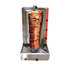 Alt Tag: Omcan 20369 66 lb. Capacity Electric Vertical Gyro Broiler cooking stacked meat on vertical rotisserie for gyros and shawarma