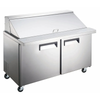 Alt Tag: Ancaster AFE-PTM-60 60.2 Inch Two-Door Mega Top Prep Table stainless steel refrigerated prep table with mega top lid