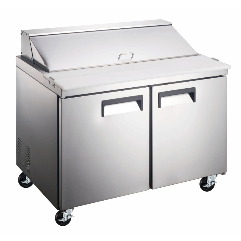 Ancaster AFE-PTS-47 47-Inch Refrigerated Sandwich Prep Table With Two Doors For Organized Ingredient Storage