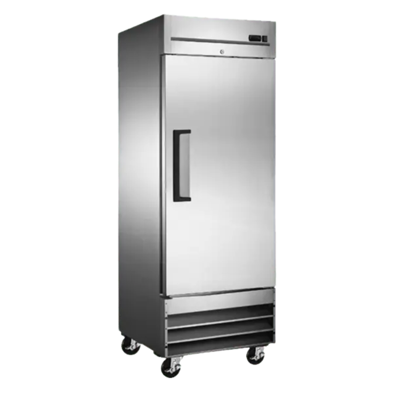 Alt Tag: Ancaster Food Equipment SC20 29-Inch Solid Door Reach-In Refrigerator stainless steel single door commercial fridge on casters