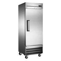 Alt Tag: Ancaster Food Equipment SC20 29-Inch Solid Door Reach-In Refrigerator stainless steel single door commercial fridge on casters