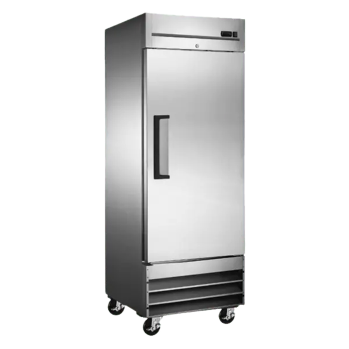 Alt Tag: Ancaster Food Equipment SC20 29-Inch Solid Door Reach-In Refrigerator stainless steel single door commercial fridge on casters