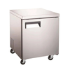 Alt Tag: Ancaster AFE UCF-27 27-Inch Stainless Steel Undercounter Commercial Freezer with single door and casters, front view