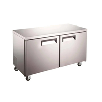 Alt Tag: Ancaster AFE UCF-48 47.3" Two-Door Undercounter Commercial Freezer stainless steel undercounter freezer with two doors