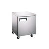 Alt Tag: Ancaster AFE UCR-27 27" Stainless Steel Commercial Undercounter Refrigerator on casters, compact undercounter cold storage unit