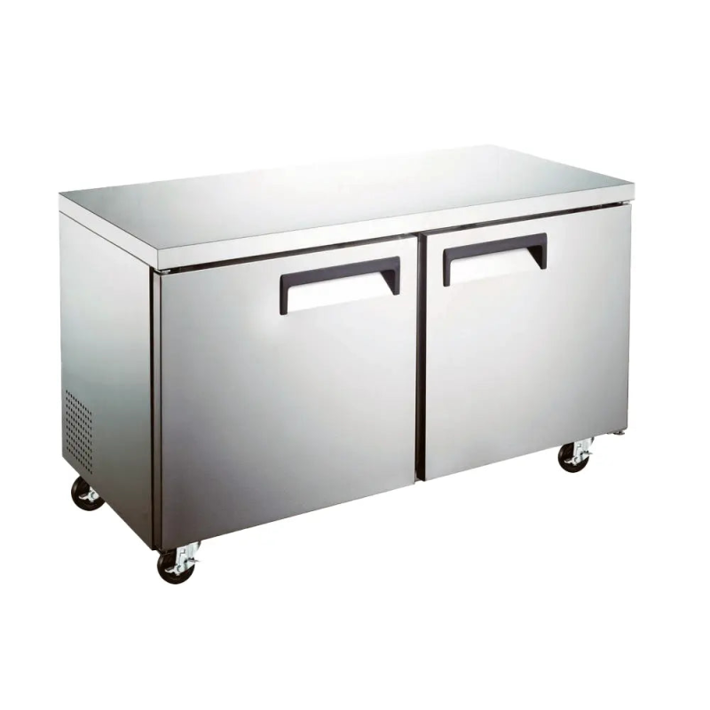 60.3 Inch Two-Door Undercounter Commercial Refrigerator With Stainless Steel Finish