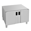 Angelo Po TBFXC610 Equipment Stand with doors, designed for stability in commercial kitchens.
