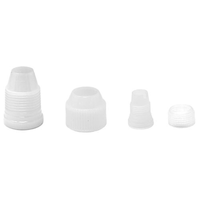 Omcan 48899 Complete 73-Piece Cake Decorating Kit for Professional Bakers white plastic couplers and tip adapters