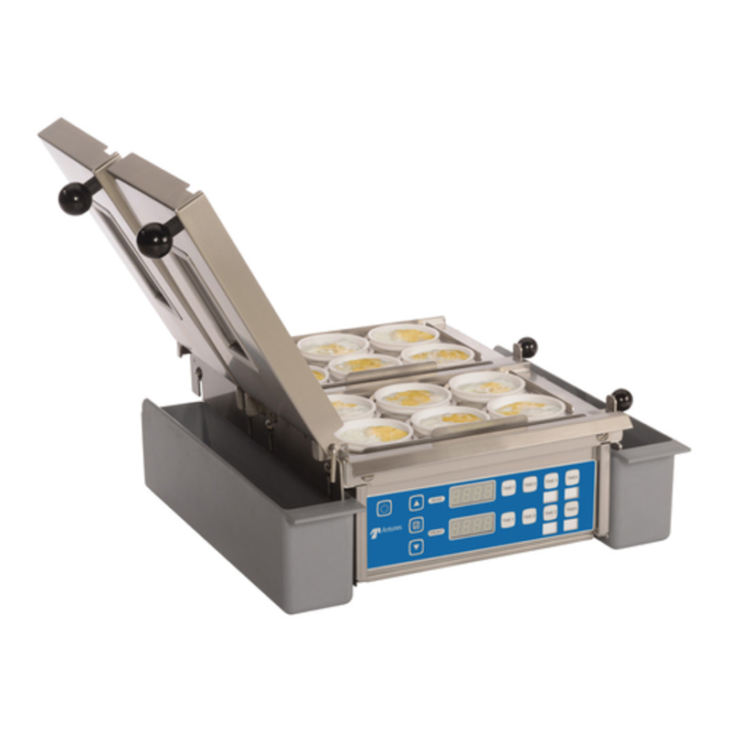 Antunes ESDZ-1200-9300633 Dual Zone Egg Station With Six Egg Compartments Opened For Cooking