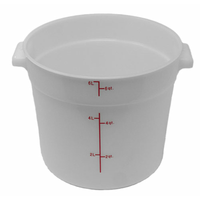 Omcan 80192 6-QT White Polypropylene Round Food Storage Container