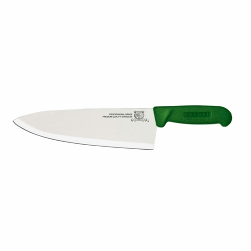 Omcan Professional 10-Inch Chef's Knife Green Handle For Effortless Prep And Versatile Cutting Tasks