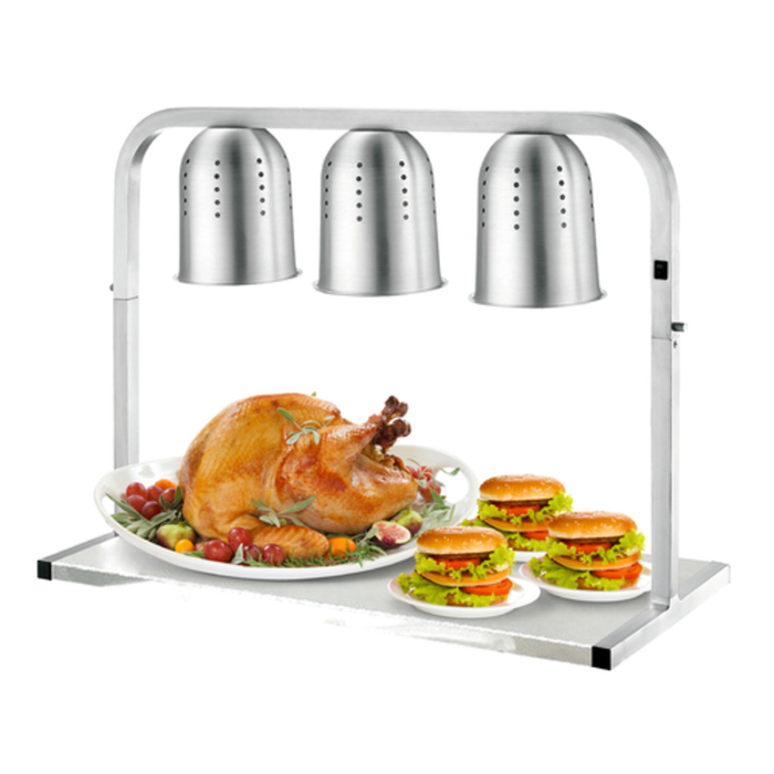 Omcan 41787 Freestanding Three-Bulb Infrared Heat Lamp for Food