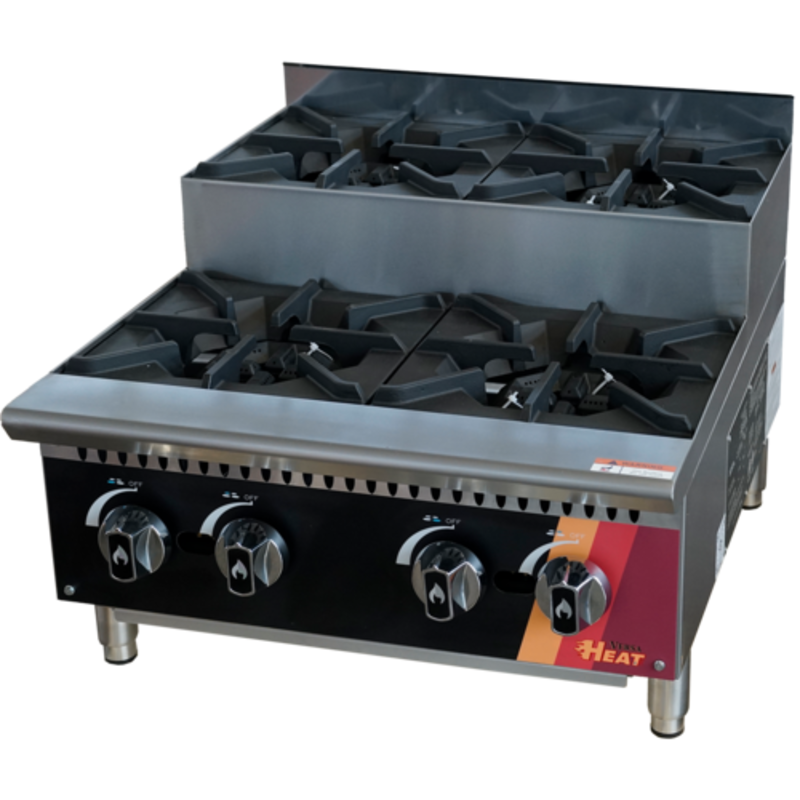 EFI 24 Inch Natural Gas Countertop Hotplate With Four Burners In Stainless Steel Design