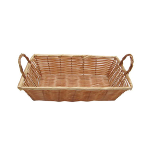 OBB-1611 Oblong Tabletop Bread Basket 16" L x 11" W Tan Plastic