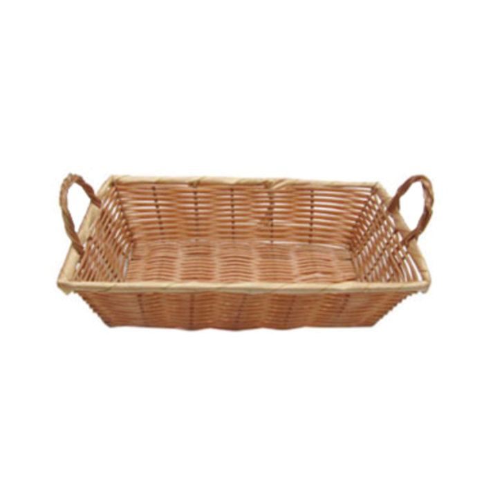OBB-1611 Oblong Tabletop Bread Basket 16" L x 11" W Tan Plastic