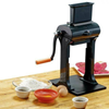 Omcan Manual Meat Tenderizer And Slicer On A Wooden Surface With Ingredients For Cooking