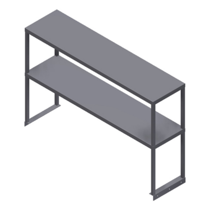 Winholt SSTMDS-1572 72"W Double Stainless Steel Table-Mounted Overshelf NSF Certified
