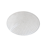 Alt Tag: Omcan 46743 16-inch Aluminium Professional Round Pizza Pan perforated round pizza screen for crispy crust baking