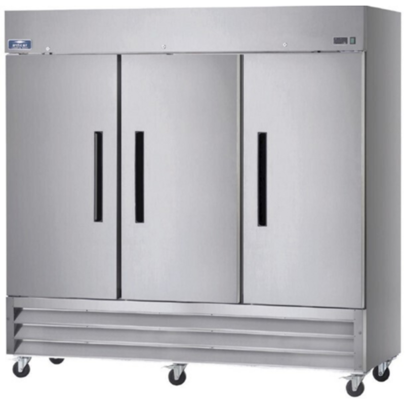 Arctic Air AF72 Three-Section Reach-In Freezer With Stainless Steel Exterior And Three Doors