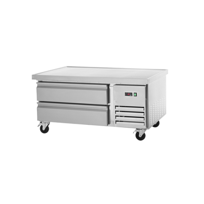 Refrigerated Chef Base Equipment Stand with Two Drawers and Stainless Steel Finish